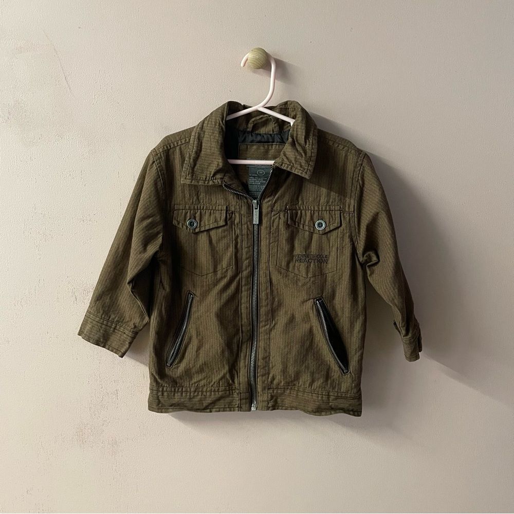 Kenneth Cole Reaction Boys’ Brown Striped Jacket GUC Size 3T